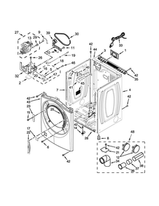 Cabinet Parts Diagram and Parts List for WGD7590FW0  Whirlpool Dryer