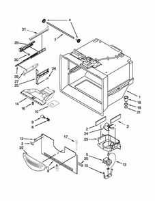 Freezer Liner Parts Diagram and Parts List for 59679219012  Kenmore Refrigerator