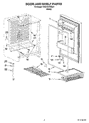 DOOR AND SHELF PARTS Diagram and Parts List for KBCO06XPBL01  KitchenAid Refrigerator
