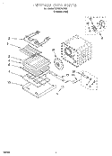 INTERNAL OVEN Diagram and Parts List for KEBS278DSS6  KitchenAid Wall Oven