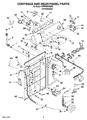 CONTROLS AND REAR PANEL PARTS Diagram and Parts List for 7MWW87620SM0  Whirlpool Washer