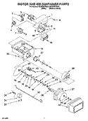 MOTOR AND ICE CONTAINER PARTS Diagram and Parts List for ID5HHEXTQ00  Whirlpool Refrigerator