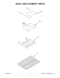 RACK AND ELEMENT PARTS Diagram and Parts List for GGE388LXS02  Whirlpool Range