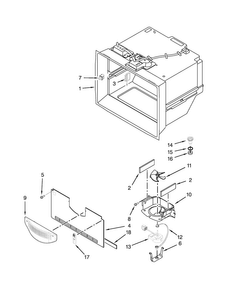 Freezer Liner Parts Diagram and Parts List for KFIS29BBBL01  KitchenAid Refrigerator