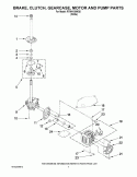 BRAKE, CLUTCH, GEARCASE, MOTOR AND PUMP PARTS Diagram and Parts List for RTW4100WQ0  Roper Washer