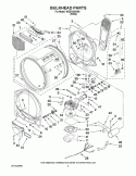 BULKHEAD PARTS Diagram and Parts List for WGD7400XW0  Whirlpool Dryer