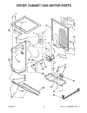 DRYER CABINET AND MOTOR PARTS Diagram and Parts List for WGT3300XQ2  Whirlpool Washer Dryer Combo