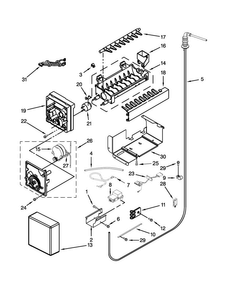 Icemaker Parts Diagram and Parts List for KBSD612ESS00  KitchenAid Refrigerator
