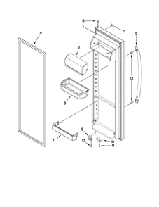 Refrigerator Door Parts Diagram and Parts List for 10651593011  Kenmore Refrigerator