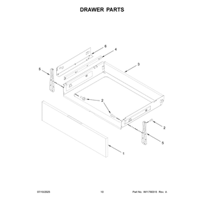 Drawer Parts Diagram and Parts List for YKSES330SPS0  KitchenAid Range