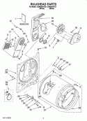 BULKHEAD PARTS Diagram and Parts List for CEM2940TQ1  Whirlpool Dryer