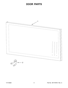 03 - Door Parts Diagram and Parts List for KMML550RPS00  Whirlpool Microwave