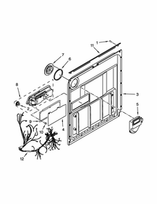 Inner Door Parts Diagram and Parts List for 66513042K116  Kenmore Dishwasher