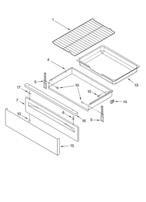 Drawer & Broiler Parts Diagram and Parts List for SF367LSXQ0  Whirlpool Range