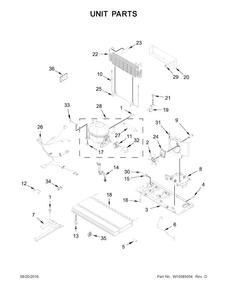 Unit Parts Diagram and Parts List for WRX735SDBE00  Whirlpool Refrigerator