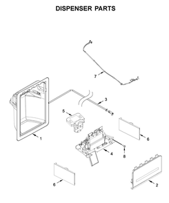 Dispenser Parts Diagram and Parts List for WRS315SDHM05  Whirlpool Refrigerator