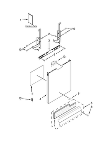 Door Panel Parts Diagram and Parts List for WDF530PAYT7  Whirlpool Dishwasher