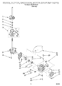 BRAKE, CLUTCH, GEARCASE, MOTOR & PUMP Diagram and Parts List for 7MLSR7533JT0  Whirlpool Washer