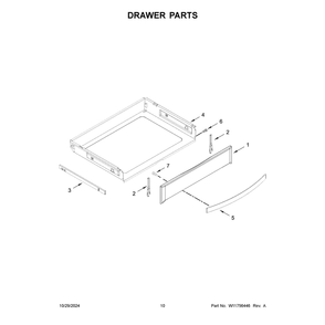 Drawer Parts Diagram and Parts List for WEG750H0HZ7  Whirlpool Range