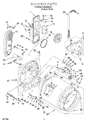 BULKHEAD Diagram and Parts List for LGL8858EQ3  Whirlpool Dryer