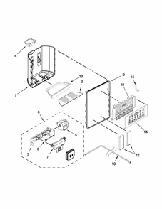 Dispenser Parts Diagram and Parts List for ISC21CNEDS00  Whirlpool Refrigerator