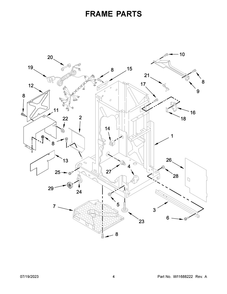 Frame Parts Diagram and Parts List for KTTS505ESS2  KitchenAid Trash Compactor
