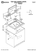 TOP AND CABINET PARTS Diagram and Parts List for 7MMSE7999TW0  Whirlpool Washer