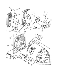 Bulkhead Parts Diagram and Parts List for WGD4800BQ1  Whirlpool Dryer