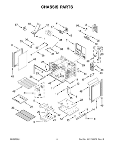 04 - Chassis Parts Diagram and Parts List for YWFES7530RB0  Whirlpool Range