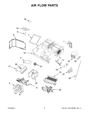 05 - AIR FLOW PARTS Diagram and Parts List for JMV9196CS2  Whirlpool Microwave Oven Combo