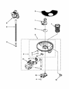 Pump And Motor Parts Diagram and Parts List for 66513283K113  Kenmore Dishwasher