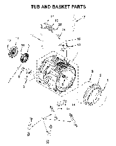 Tub and basket parts Diagram and Parts List for 7MWFW6622HW1  Whirlpool Washer