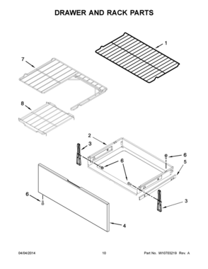 06 - DRAWER AND RACK PARTS Diagram and Parts List for YWFE710H0BH1  Whirlpool Range