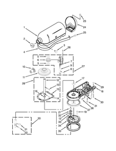 Case, Gearing And Planetary Unit Parts Diagram and Parts List for KSM153PSCB0  KitchenAid Mixer