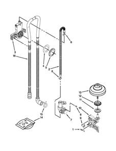 Fill, Drain And Overfill Parts Diagram and Parts List for 66512783K312  Kenmore Dishwasher