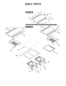 Part Location Diagram of W11105826 Whirlpool SHELF-GLAS