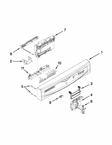 Control Panel And Latch Parts Diagram and Parts List for IUD8100YS3  Whirlpool Dishwasher