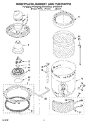 WASHPLATE, BASKET AND TUB Diagram and Parts List for GVW9959KL2  Whirlpool Washer