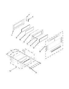 Upper Door Parts Diagram and Parts List for KFGD500EBL01  KitchenAid Range