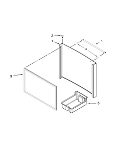 Freezer Door Parts Diagram and Parts List for KRFF300ESS00  KitchenAid Refrigerator