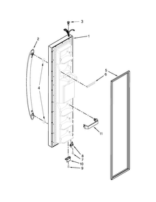 Freezer Door Parts Diagram and Parts List for 10651799412  Kenmore Refrigerator