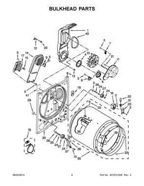 04 - BULKHEAD PARTS Diagram and Parts List for YWED4850BW1  Whirlpool Dryer