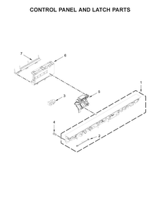 Control Panel And Latch Parts Diagram and Parts List for KDTE204EBL4  KitchenAid Dishwasher