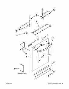 Door And Panel Parts Diagram and Parts List for 66513272K115  Kenmore Dishwasher