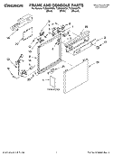 FRAME AND CONSOLE, LITERATURE Diagram and Parts List for TUD6000KB1  Estate Dishwasher