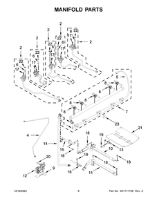 Manifold Parts Diagram and Parts List for KSGG700ESS7  KitchenAid Range