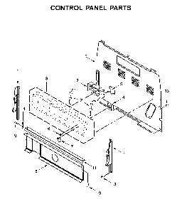 Control panel parts Diagram and Parts List for WFC315S0JB0  Whirlpool Range