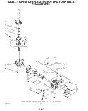 BRAKE, CLUTCH, GEARCASE, MOTOR AND PUMP Diagram and Parts List for KAWE742WWH0  KitchenAid Washer
