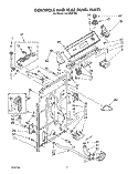 CONTROLS AND REAR PANEL Diagram and Parts List for LA9100XTG0  Whirlpool Washer