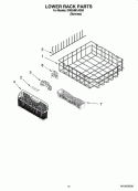 LOWER RACK PARTS Diagram and Parts List for DW524M1ASS0  Whirlpool Dishwasher